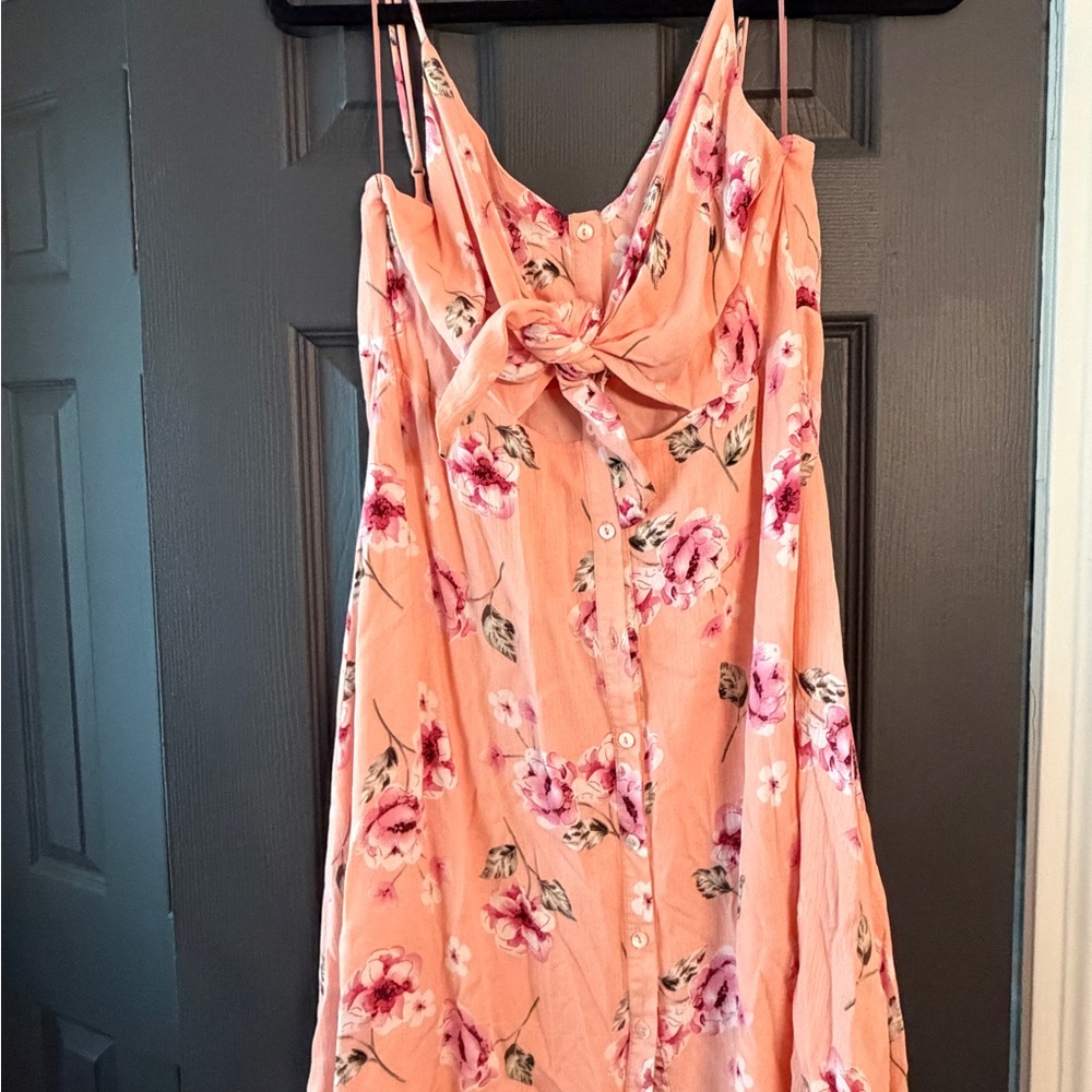 Promesa Peach and Pink Floral Dress